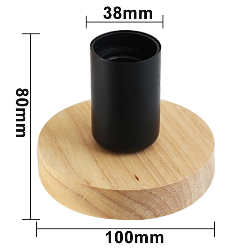 lampe poser moderne minimaliste bois naturel noir interrupteur câble d'alimentation eu