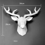 décoration murale moderne tête cerf géométrique jaune blanc noir résine opaque minimaliste