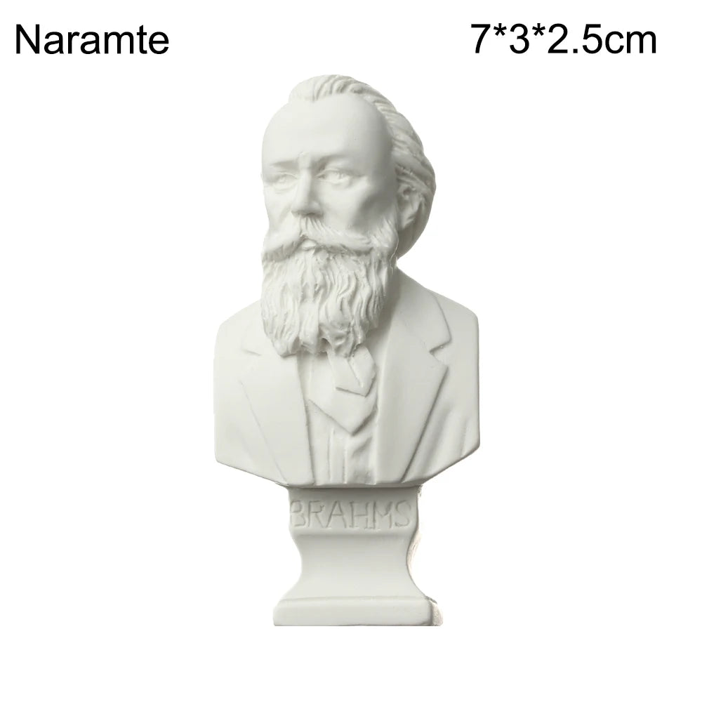 buste sculpté résine blanc détails granuleux classique réaliste décoration intérieureportrait miniature