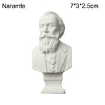 buste sculpté résine blanc détails granuleux classique réaliste décoration intérieureportrait miniature