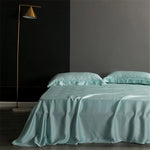 drap plat soie mûrier naturel uni lit double grande taille moderne