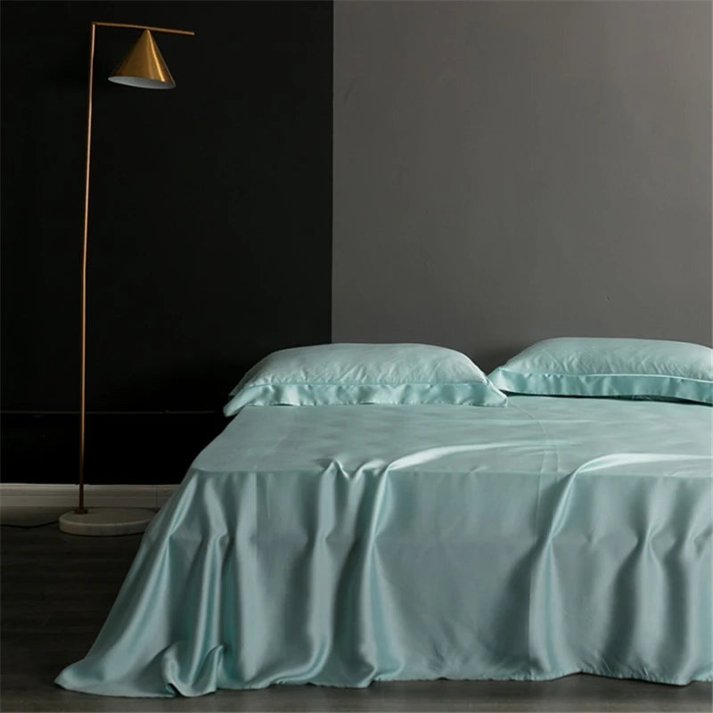 drap plat soie mûrier naturel uni lit double grande taille moderne
