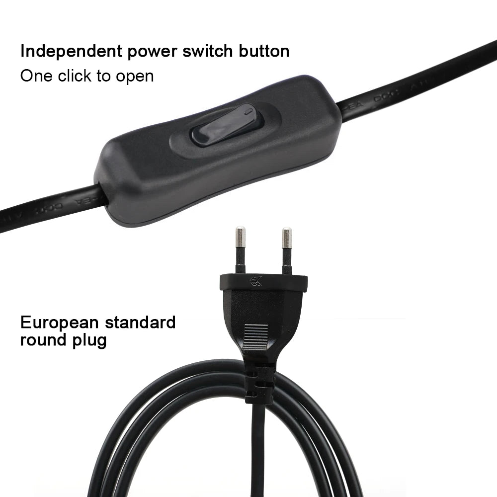 lampe poser moderne minimaliste bois naturel noir interrupteur câble d'alimentation eu