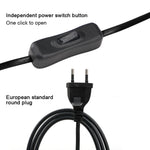 lampe poser moderne minimaliste bois naturel noir interrupteur câble d'alimentation eu
