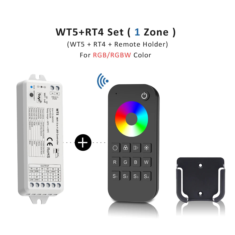 contrôleur led intelligent wifi rf 24g rh blanc noir cct rgb cct rgbw led