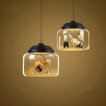 lumière suspendue animaux figurines zèbre panda girafe chambre décoration moderne