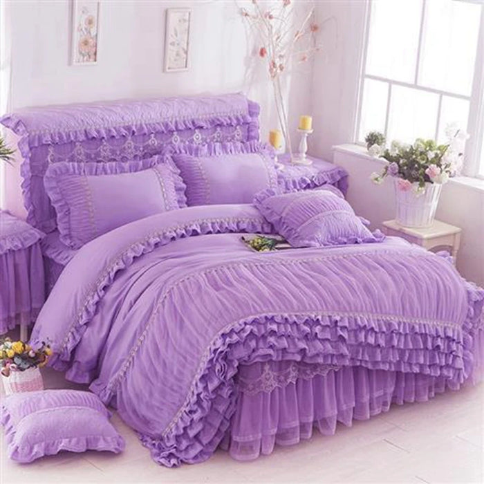 Housse de couette une place dentelle blanche