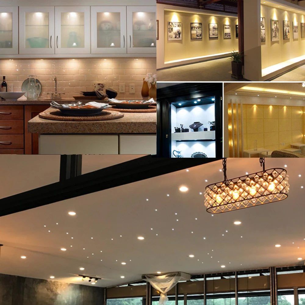 Spot LED argenté 3W 12V 24V cold white nature warm grille moderne vis câble