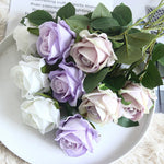 bouquet artificiel roses violet blanc decoration maison mariage anniversaire intérieur classique