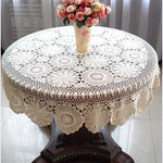 serviette table coton crochetée motifs floraux beige clair traditionnelle maison fête mariage