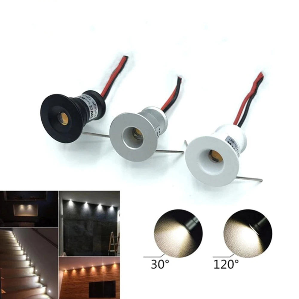 Spot LED argent noir blanc mat moderne ip65 1w 12v waterproof 480mm