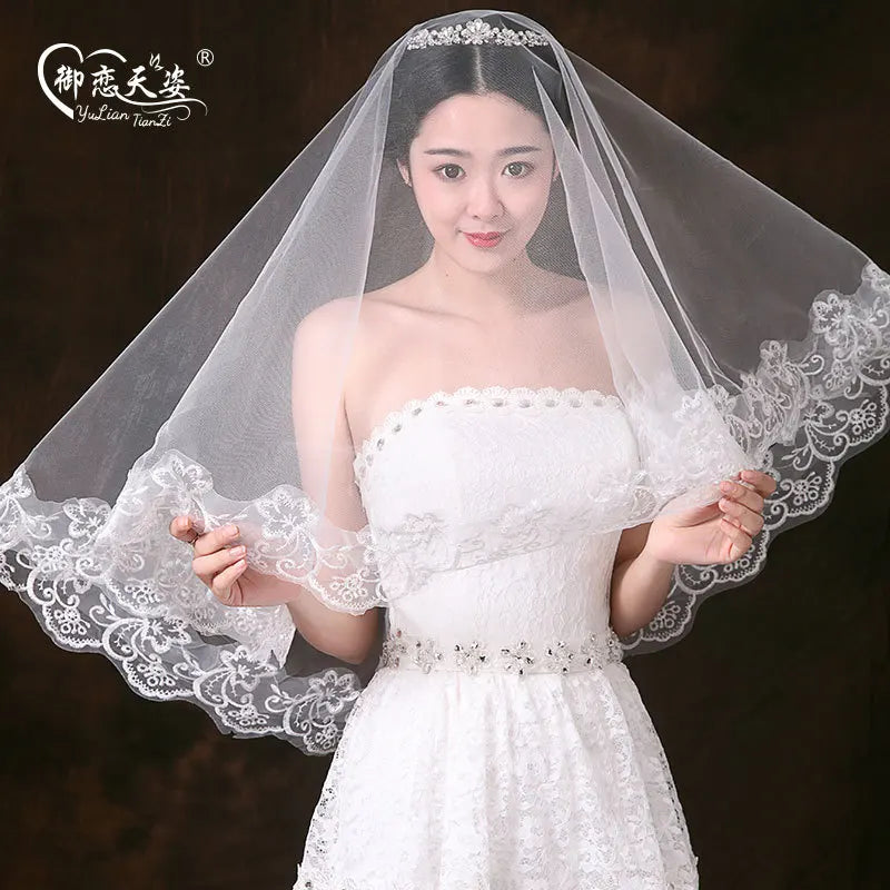 voile mariée femme rouge blanc dentelle bordure clips classique translucide adultère unique