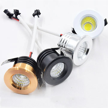 Spot LED 3W Or Argent Noir Blanc Mat Moderne Vis Câble Électrique Interrupteur