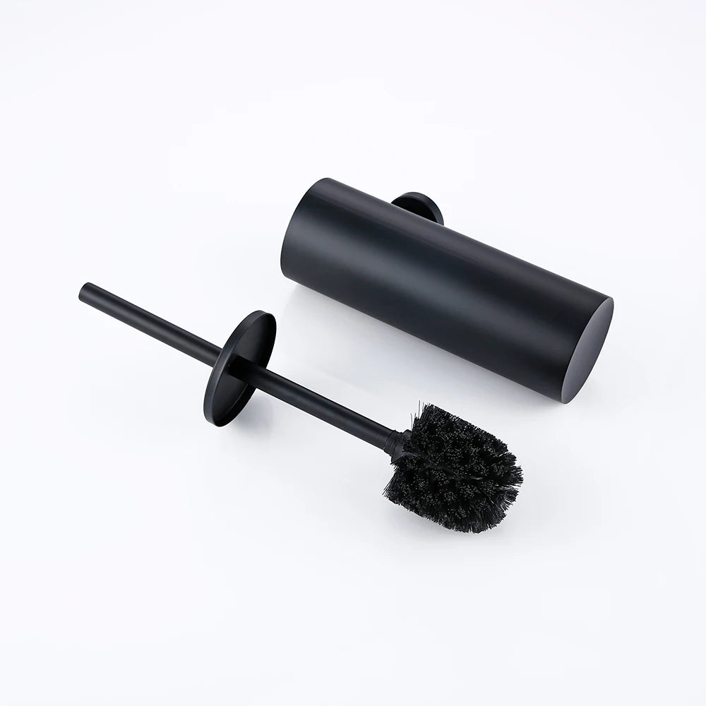 brosse wc murale acier inoxydable noir mat minimaliste salle bain porte brosses fixations