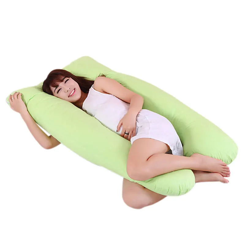 coussin maternité coton motif vache bleue jaune respectueux environnement ergonomic fixations blanc