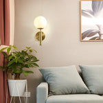 lampe murale moderne or blanc sphérique fixée éclairage chambre cuisine matériau fer led