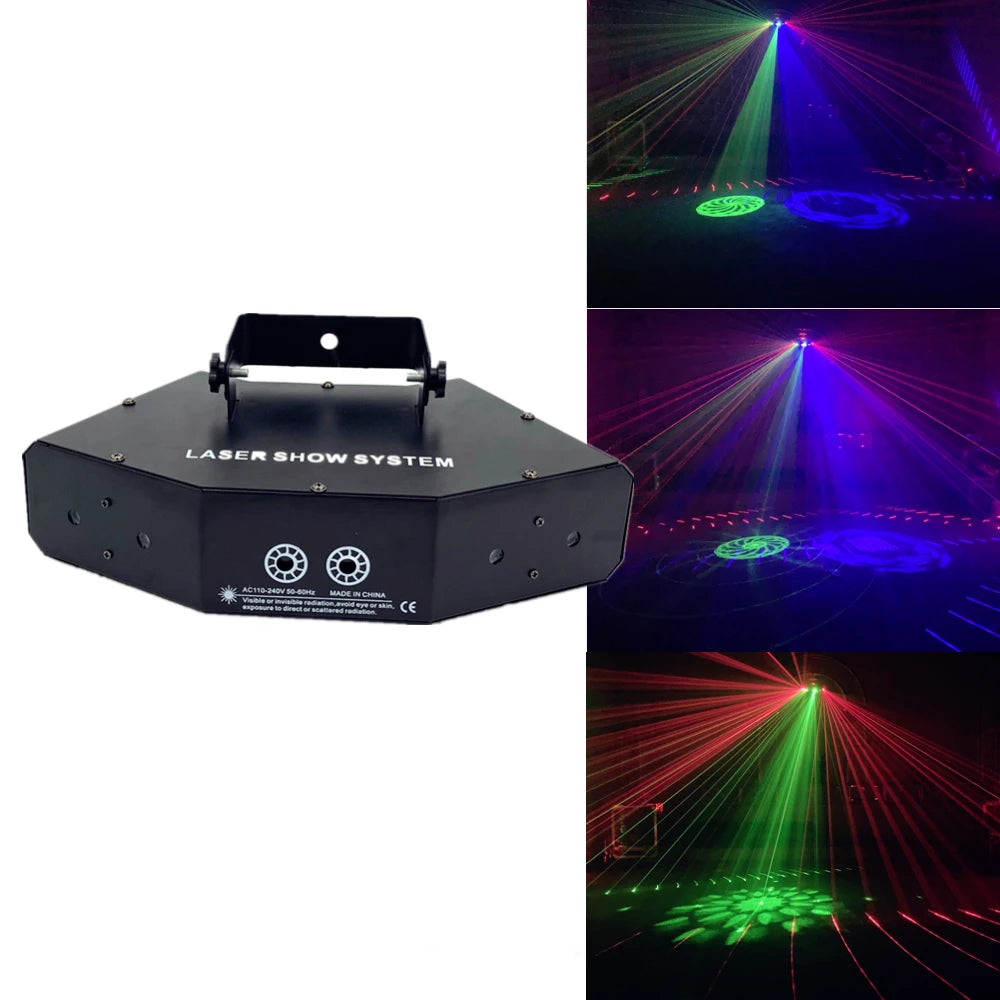 projecteur laser dmx sans fil effet lumière scène dj fête maison rouge vert bleu