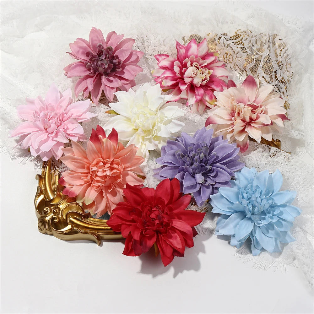Lot de 10 dahlias artificiels pour décoration