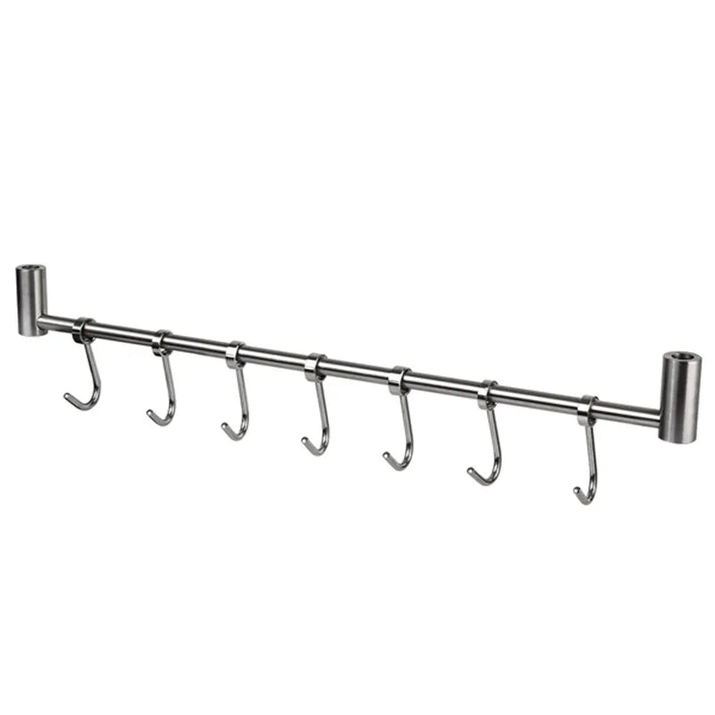 support mural crochet argenté moderne 10 crochets barres horizontalesacier inoxydable fixations vis