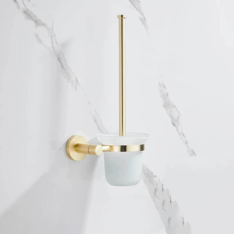 porte serviettes mural doré lisse moderne ensemble quincaillerie bain fixations serviettes blancs