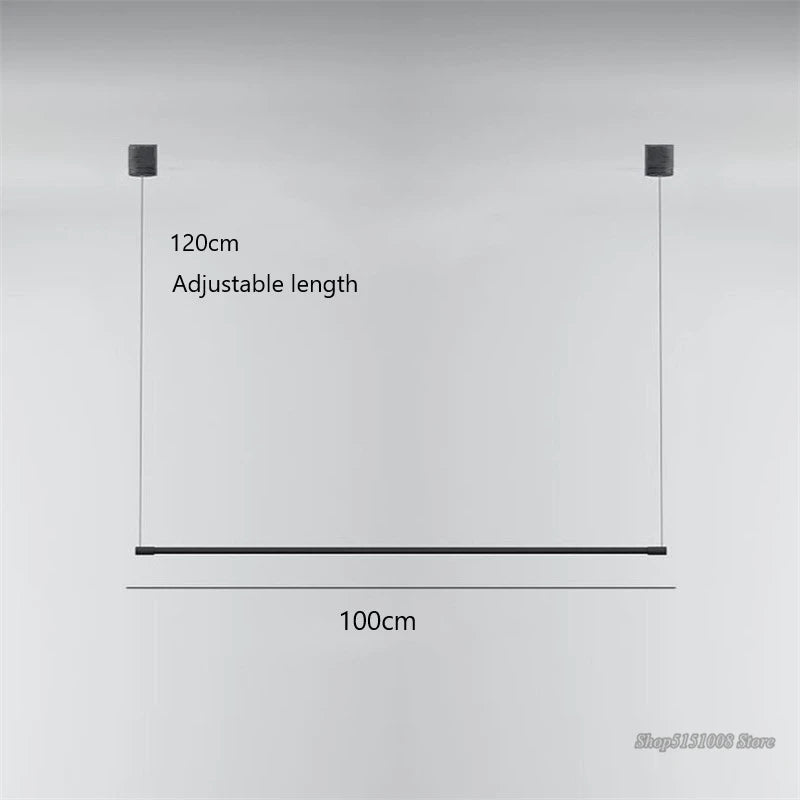 lampe suspendue moderne minimaliste 120cm noir ajustable salon chambre étude
