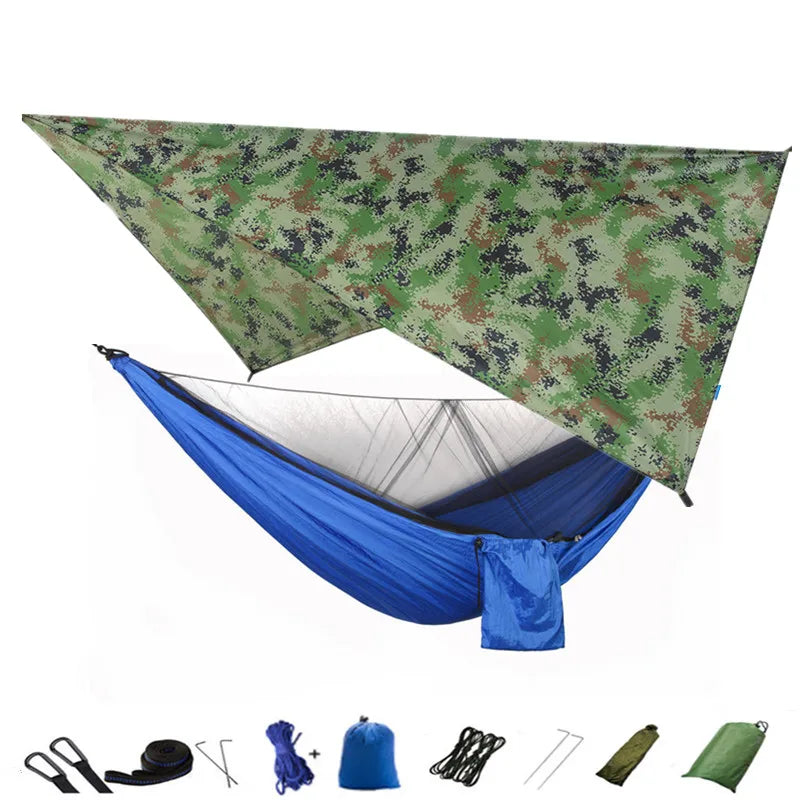 hamac camping moustiquaire auvent portable randonnée voyage survie extérieur vert