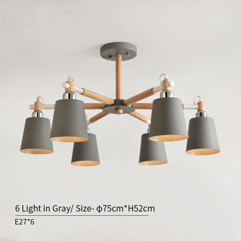 lampe suspendue moderne vert gris conique bois led encastrée