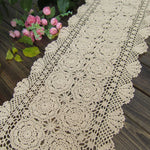 serviette table coton crochetée motifs floraux vintage beige clair réutilisable table manger mariage fête