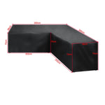 housse canapé extérieur polyester noir moderne élastiques 286x222x82cm