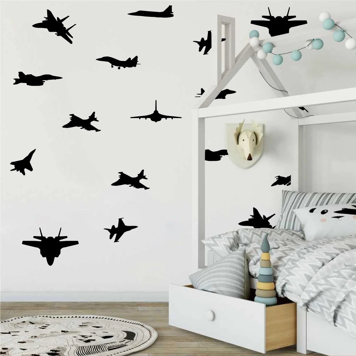 Stickers avion biplan pour chambre enfant