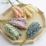 bouquet artificiel fleurs pompons rose clair vert pastel moderne intérieur anniversaire décoration maison