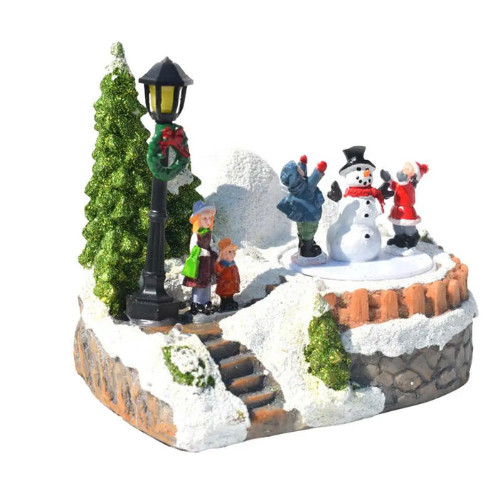 Maison miniature lumineuse de Noël rouge avec éclairage