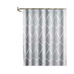 rideau douche moderne géométrique gris blanc imperméable crochets toile bain large choix dimensions respectueux