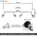 Spot LED moderne argenté rotatif fixé murally têtes GU10 LED