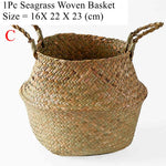 panier tissé osier pliable rangement stockage beige clair rustique naturel poignées corde