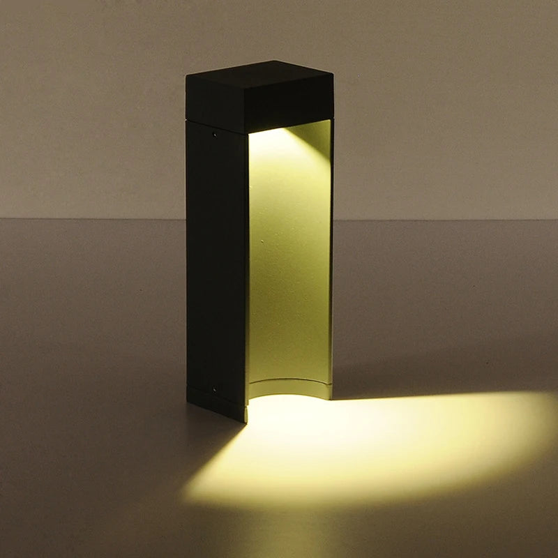 lampe solaire led moderne noir vert foncé ip65 waterproof contemporaine 10w aluminium mat