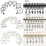 clips rideau métal noir argent nickel mat support draperie moderne barre tension acier inoxydable