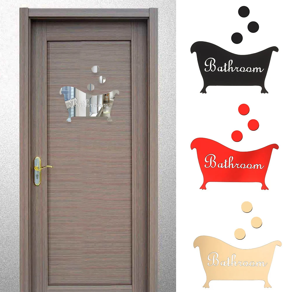 autocollant mural moderne baignoire bulles texte bathroom noir argent rouge doré bleu adhésif opaque