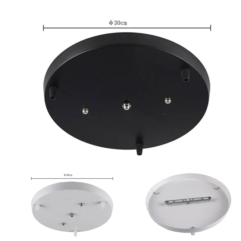 Accessoire lustre plafond fer noir et blanc