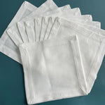 serviettes table brodées frangées ruban blanc élégantes mariage fête différentes tailles disponibles
