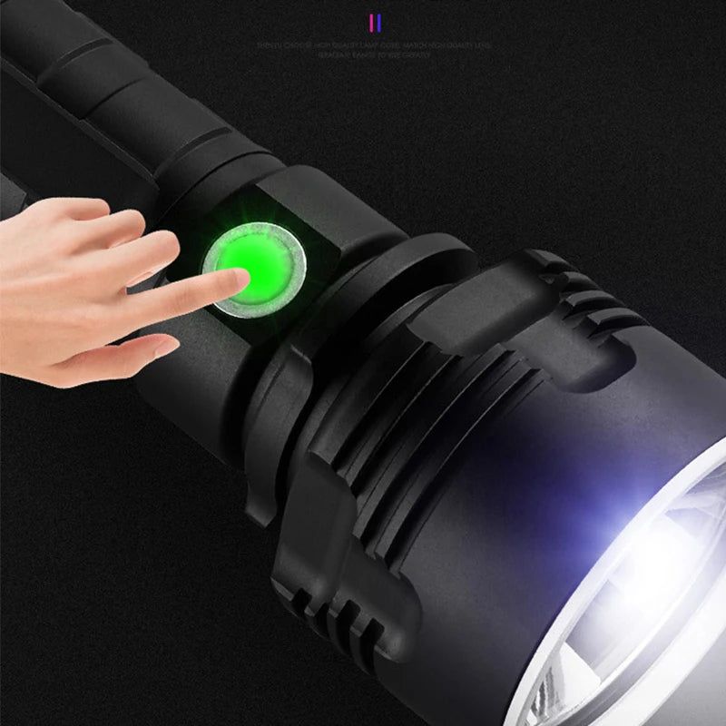 torche led rechargeable ultra lumineuse résistante choc camping sécurité extérieur 5w 1000lm