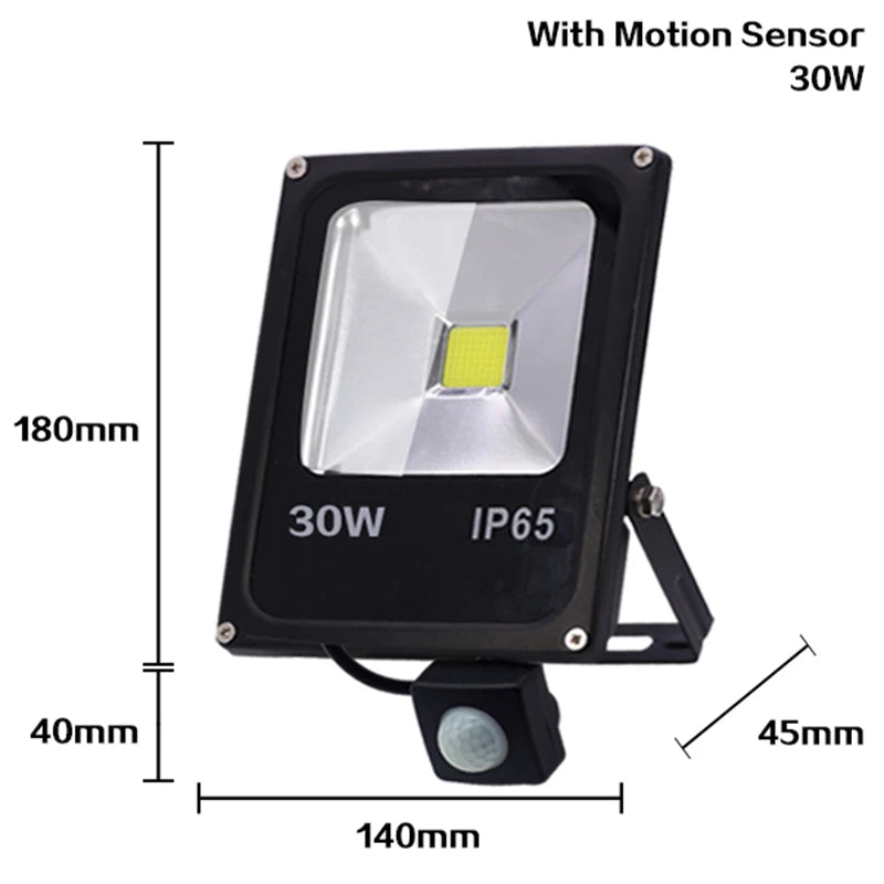 projecteur led noir moderne ip65 10w 30w 50w capteur mouvementextérieur clips