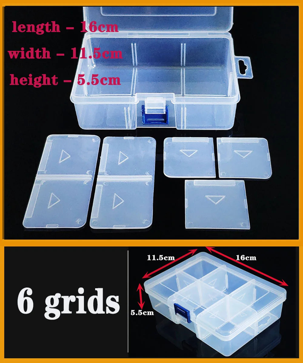boite rangement plastique transparente compartiments ajustables bijoux petits objets divers