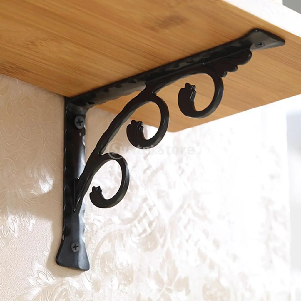 support mural étagère blanc noir floral classique vintage élégant aluminium