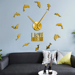 Horloge murale grand format dauphins saut