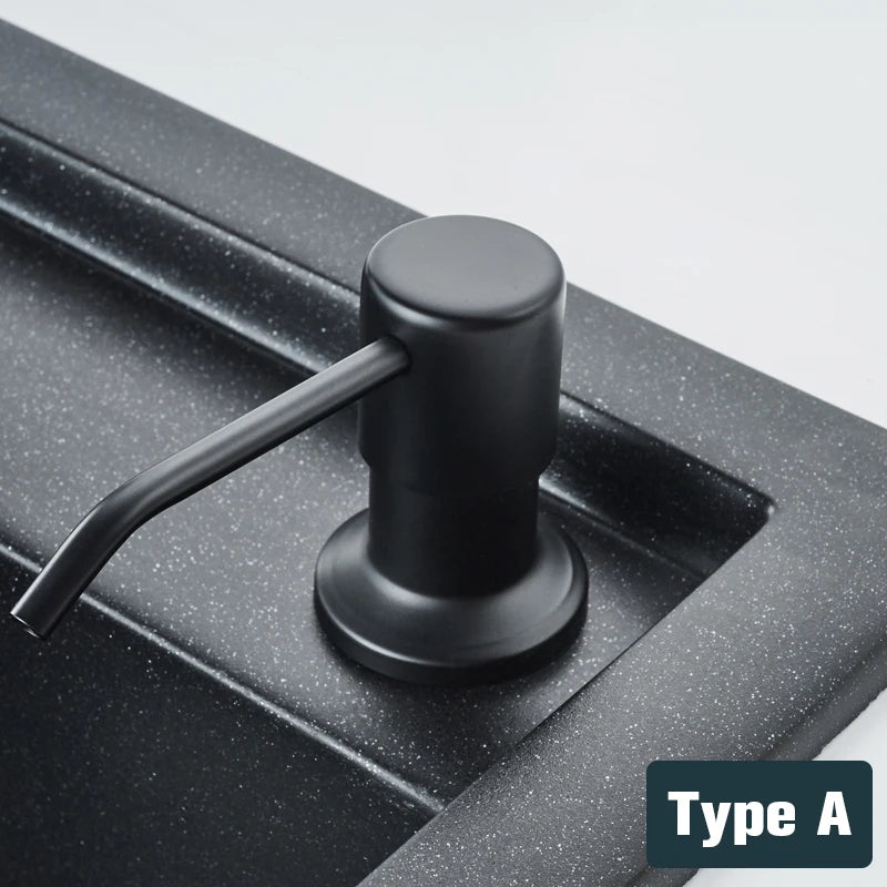 distributeur savon liquide noir mat acier inoxydable main moderne kitchen sink 250ml abs