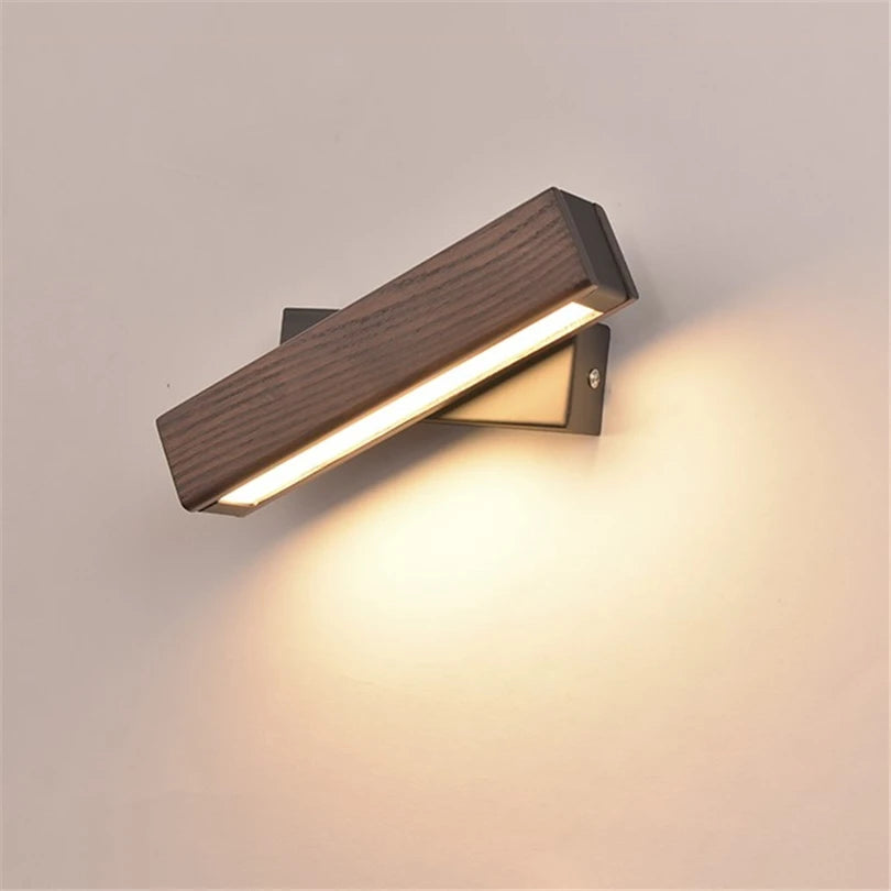 applique murale bois texturé marron foncé éclairage chambre entrée étude lumiere led moderne minimaliste