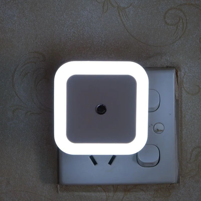 veilleuse led nuit moderne minimaliste rectangulaire brillante blanc bleu gris orange rose adhésif batterie