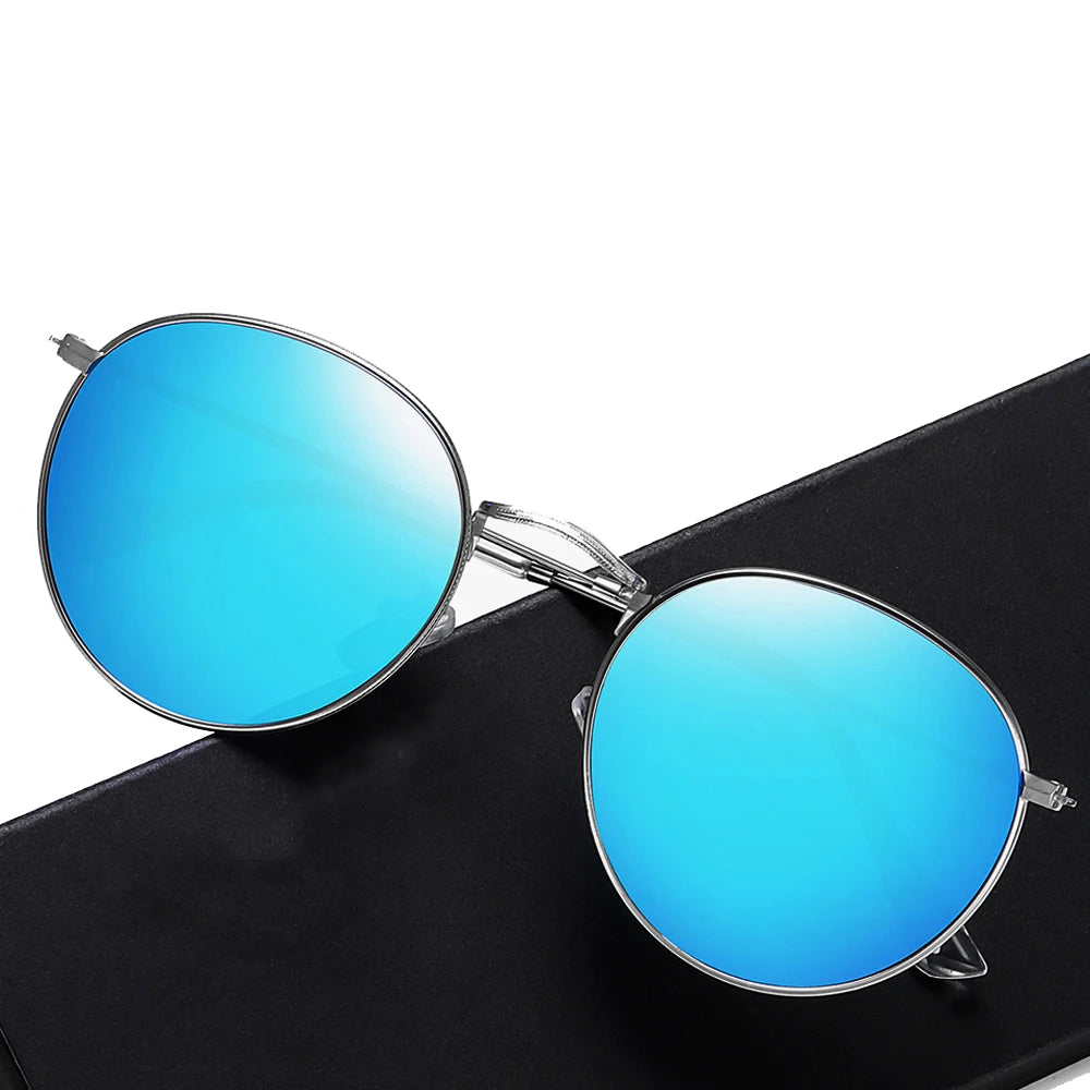 Lunettes de soleil miroir rondes vue de face