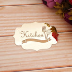 plaque décorative kitchen lettrage cuillère fouet adhésif blanc classique ornement 14x10cm 20x15cm